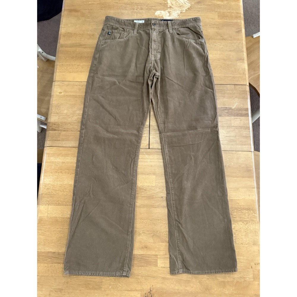 AG Adriano Goldschmied Pants Mens 36 Brown The Hero Corduroy Straight USA